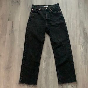Zara black straight leg jeans